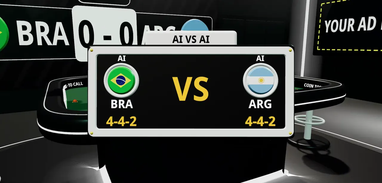 La grafica della sfida, IA contro IA: Brasile-Argentina, entrambe con il 4-4-2