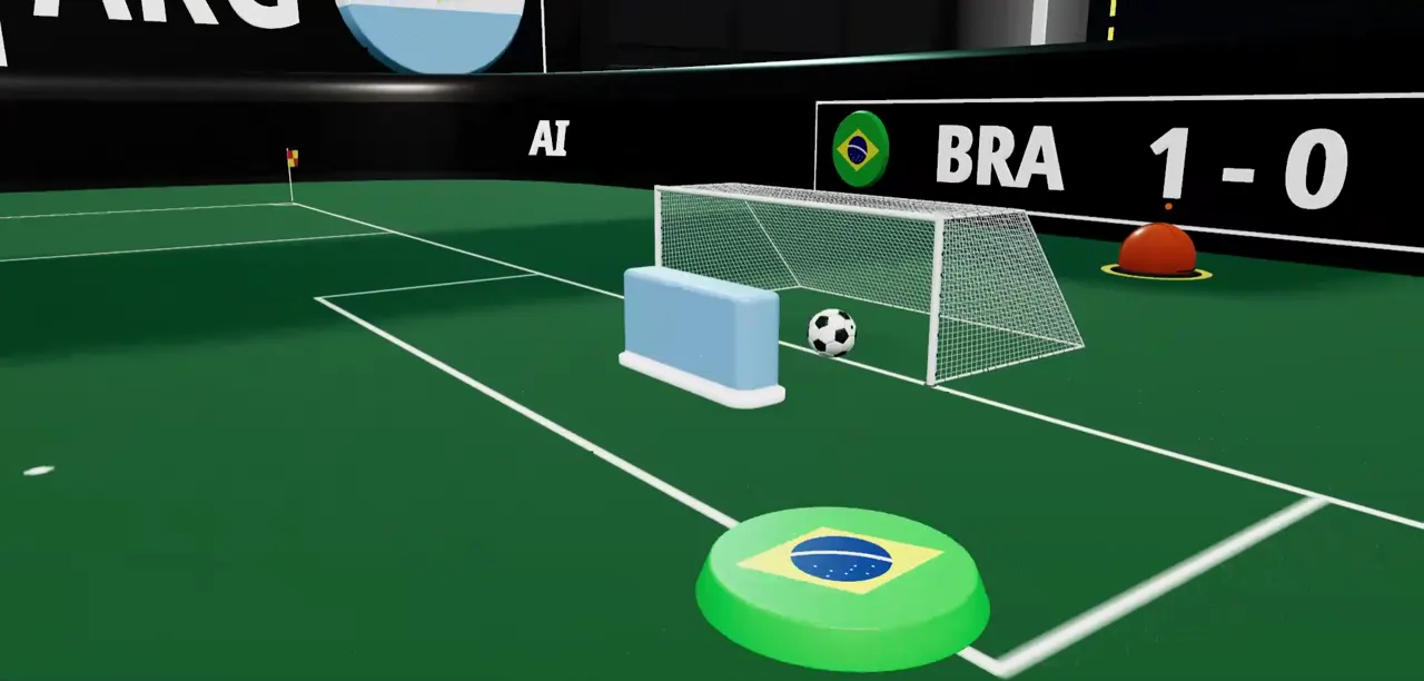 Il replay del gol del Brasile: la palla in rete, 1-0 sulla fascia del tabellone